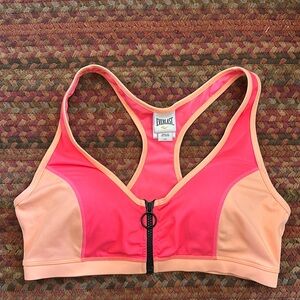 EVERLAST PINK & ORANGE NEON ZIP UP SPORTS BRA